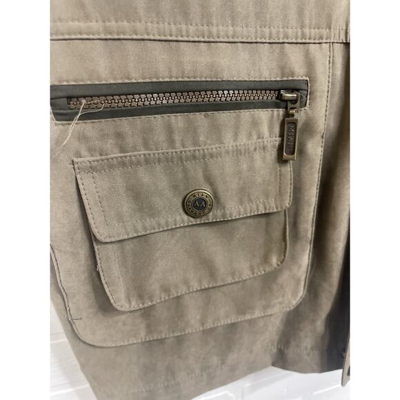 Mian Men’s Large Fishing Vest Beige, Fishing, Hiking, Safari. Zip&Snap Closure - Picture 6 of 9